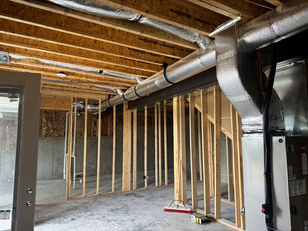 HVAC ductwork and equipment installed in a Central Kentucky new construction project